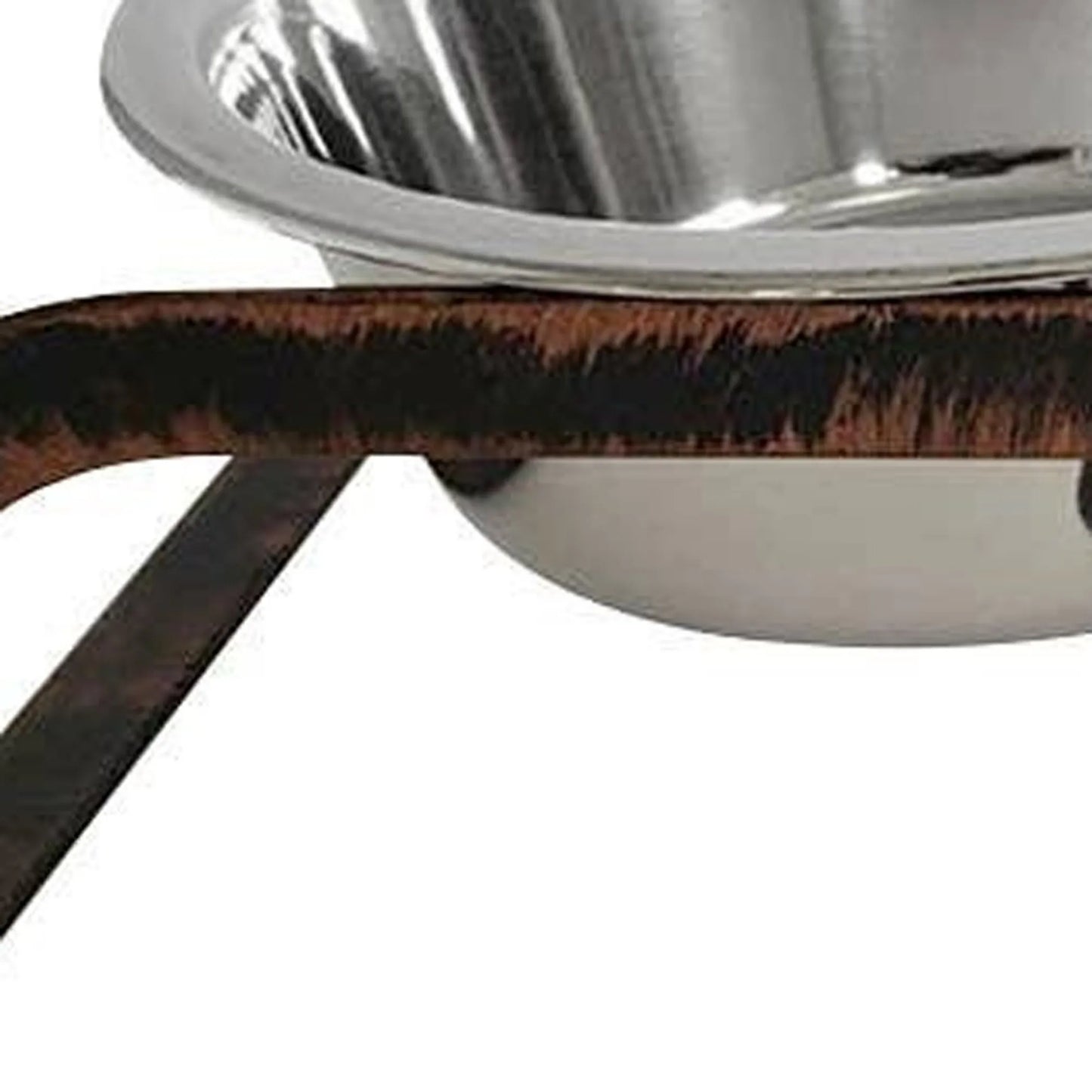 Rustic Elevated Dual Dog Bowl – Copper Finish Feeding Station