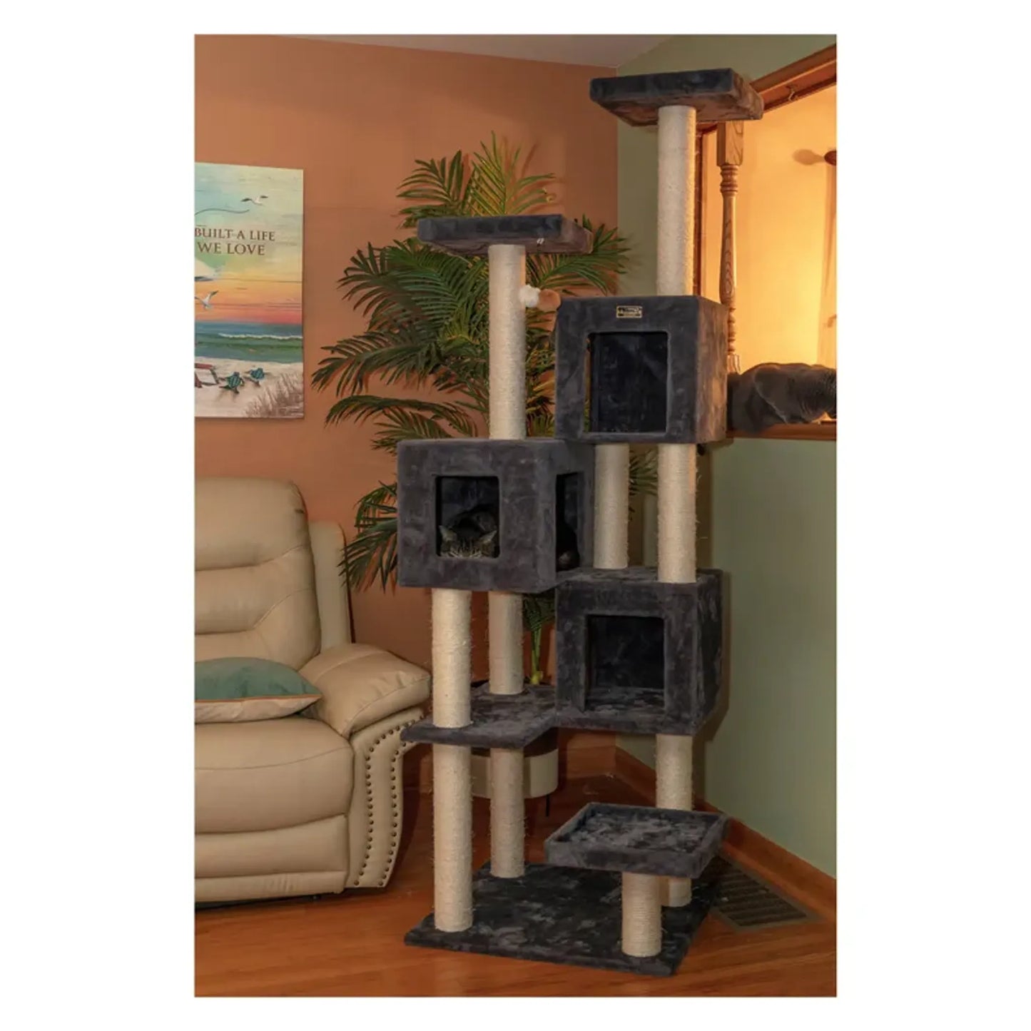 Armarkat Extra-Large Multi-Level Cat Tree – 8-Tier Tower with Sisal Scratching Posts