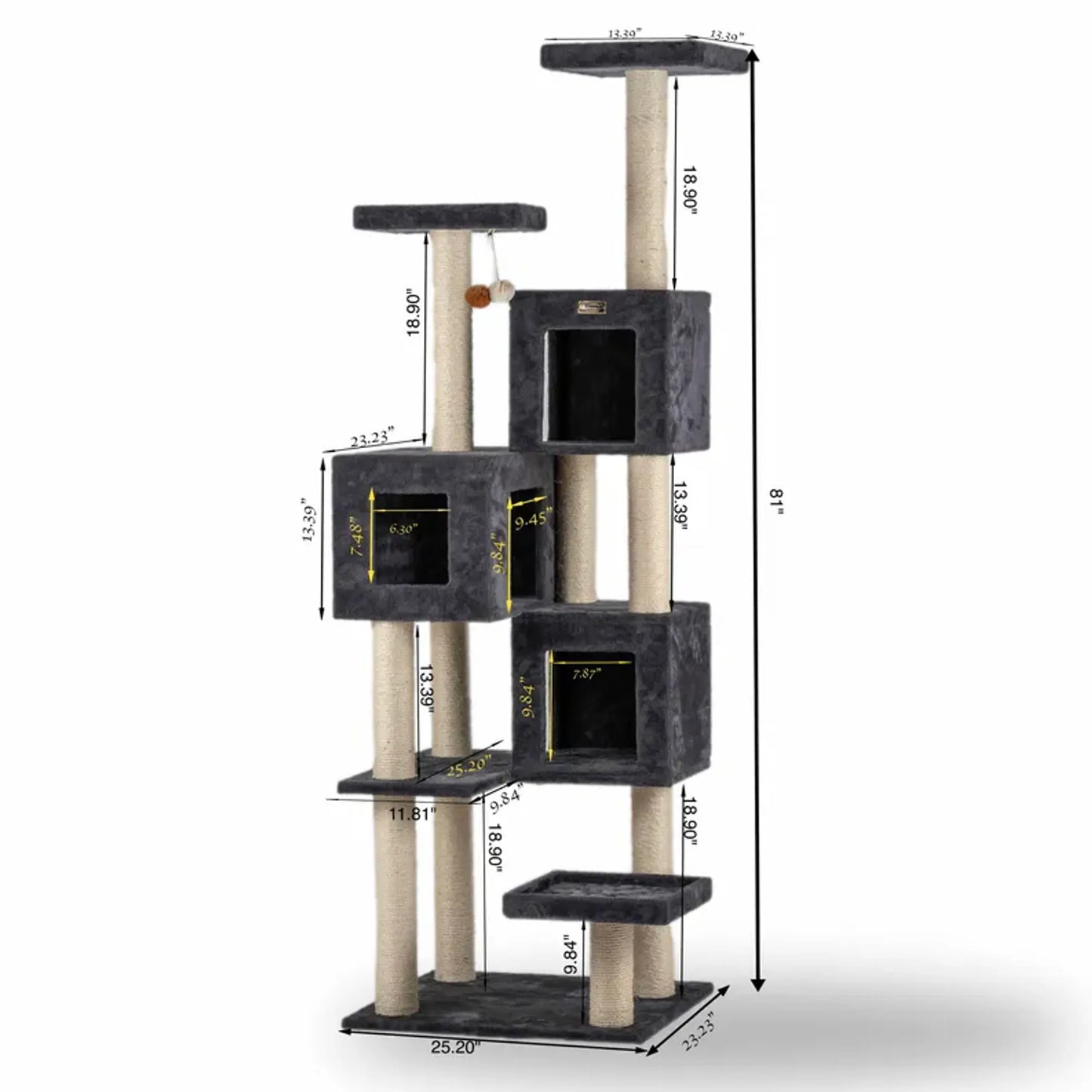 Armarkat Extra-Large Multi-Level Cat Tree – 8-Tier Tower with Sisal Scratching Posts