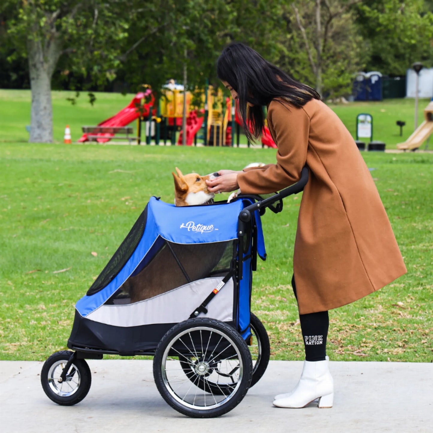 Petique Trailblazer Pet Jogger – Luxury Dog & Cat Stroller with Bike Adapter Option